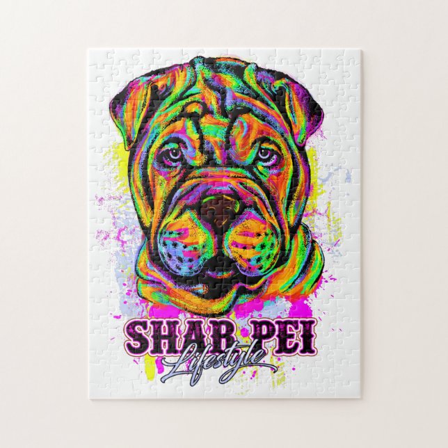 Shar Pei Puppy Dog Lifestyle Puzzle (Vertikal)