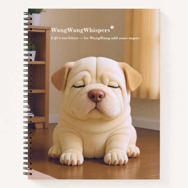 Shar Pei Puppy - Soft Serenity by WangWang Notizbuch (Vorderseite)