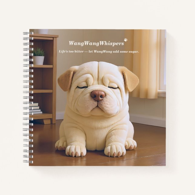 Shar Pei Puppy - Soft Serenity by WangWang Notizbuch (Vorderseite)