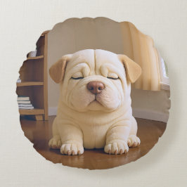 Shar Pei Puppy - Soft Serenity by WangWang Rundes Kissen