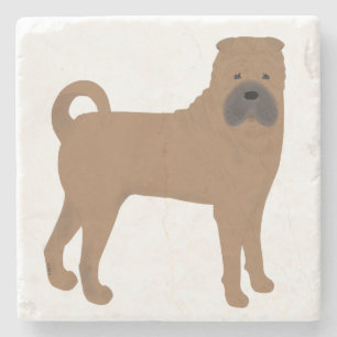 Shar Pei Stone Untersetzer