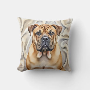 Shar Pei Wasserfarbe Falten-Textur-Kunst Kissen