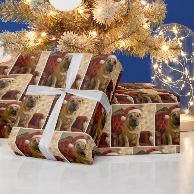 Shar-Pei Weihnachtshund Geschenkpapier (Feiertage)