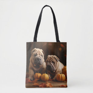 Shar Pei Welpe Herbstfreude Kürbis