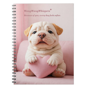Shar Pei Welpe – Süße Umarmung von WangWang Notizblock