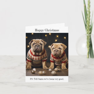 Shar Pei Welppies Happy Christmas Card Karte