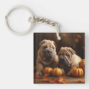 Shar Pei Welppy Autumn Delight Pumpkin Schlüsselanhänger