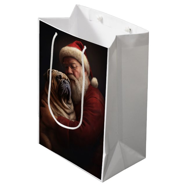 Shar Pei zu Weihnachten Mittlere Geschenktüte (Vorderseite Schrägansicht)