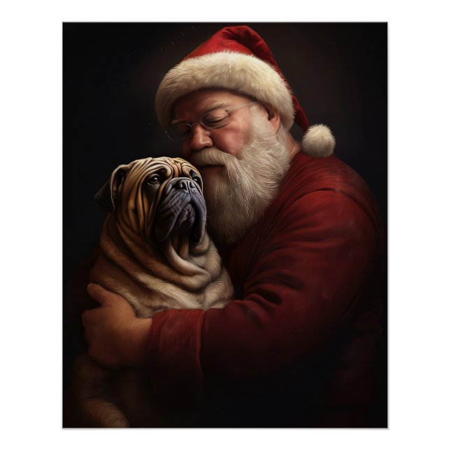 Shar Pei zu Weihnachten Poster (Vorderseite)