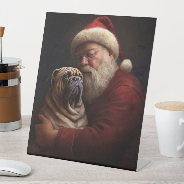 Shar Pei zu Weihnachten Sockelschild (In Situ)