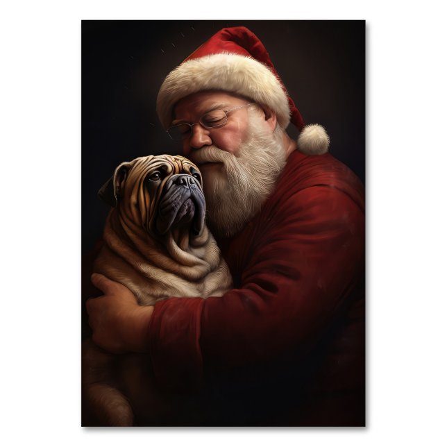 Shar Pei zu Weihnachten Tischnummer (Vorderseite)