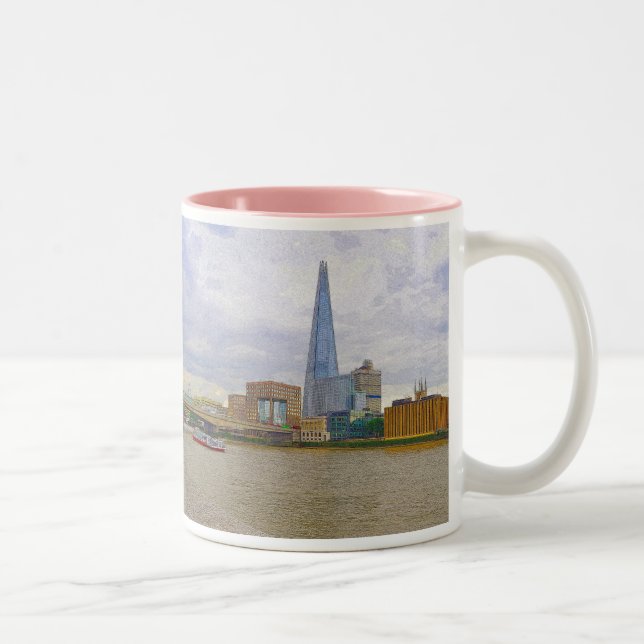 Shard, Thames River, London, England Zweifarbige Tasse (Rechts)