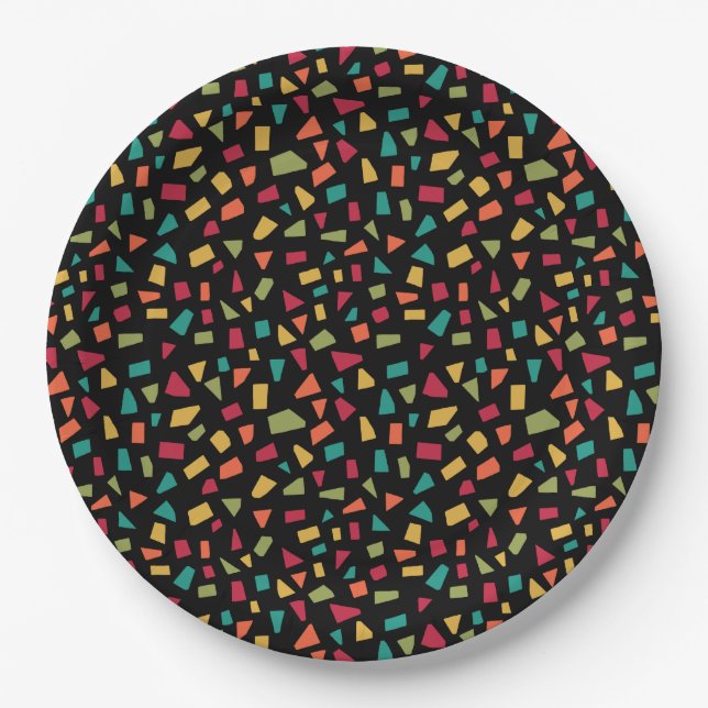 Shards - Farben 02 - auf schwarz Pappteller (Vorderseite)