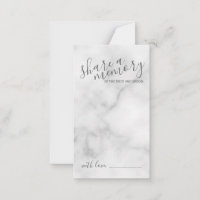 'Share a Memory' Elegant Marble Script Hochzeit