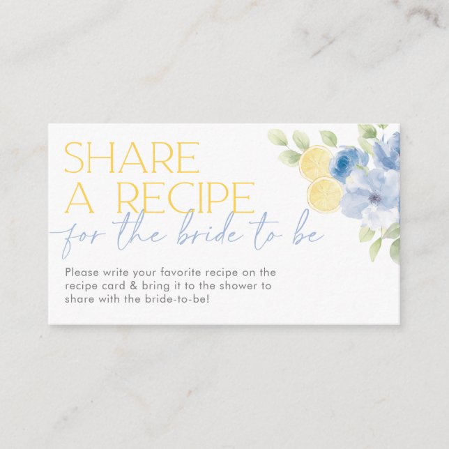Share a recipe card Main Squeeze Bridal Shower Begleitkarte (Vorderseite)