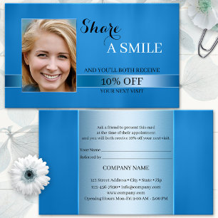 Share A Smile Blue Empfehlung Geschäftskarte