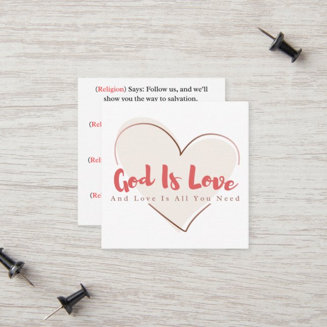 Share Gods Love Gospel Tract Calling Card Telefonnummerkarte (Vorderseite/Rückseite Beispiel)