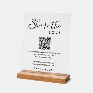 Share Liebe Wedding Fotos Digital Album QR Code Acrylschild