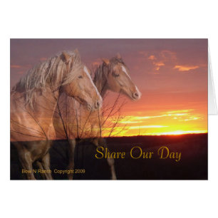 Share Our Day Wedding Horse Couple Card