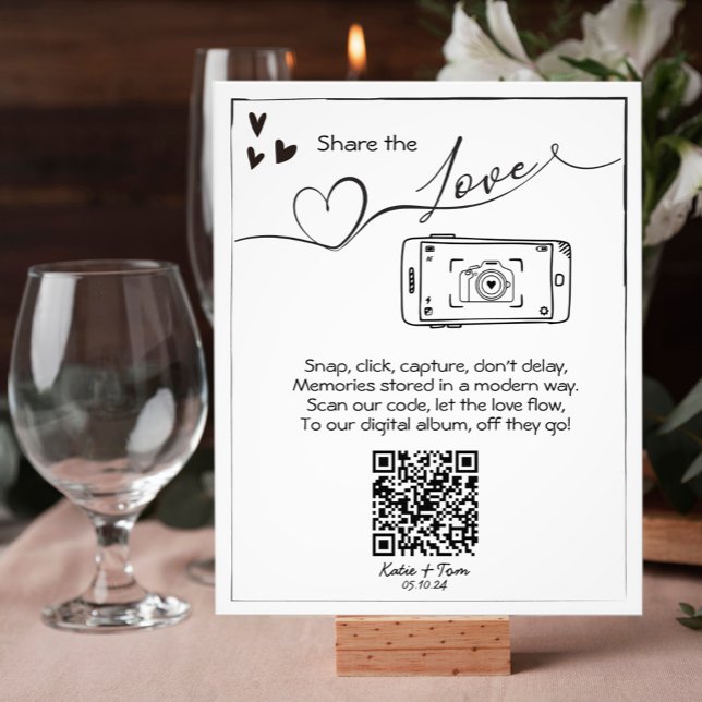Share the Liebe Wedding Foto QR Code Poster (Von Creator hochgeladen)
