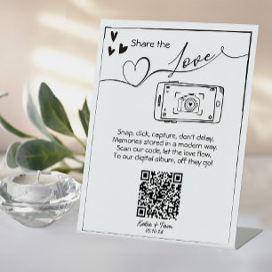 Share the Liebe Wedding Foto QR Code Poster Sockelschild
