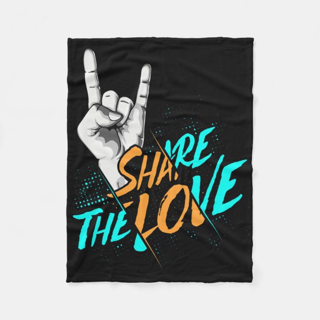 Share The Love Men Women Kids Boys Girls Asl Gift  Fleecedecke (Vorderseite)