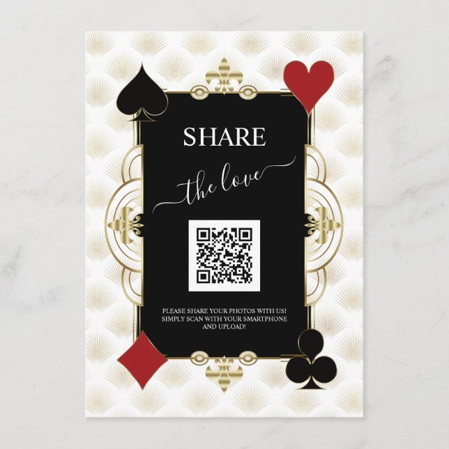 Share The Love Photo Wedding QR Code Sign Menükarte (Vorderseite)