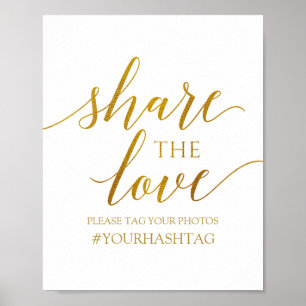 Share the Love   Romantic Calligraphy -Faux Foil Poster