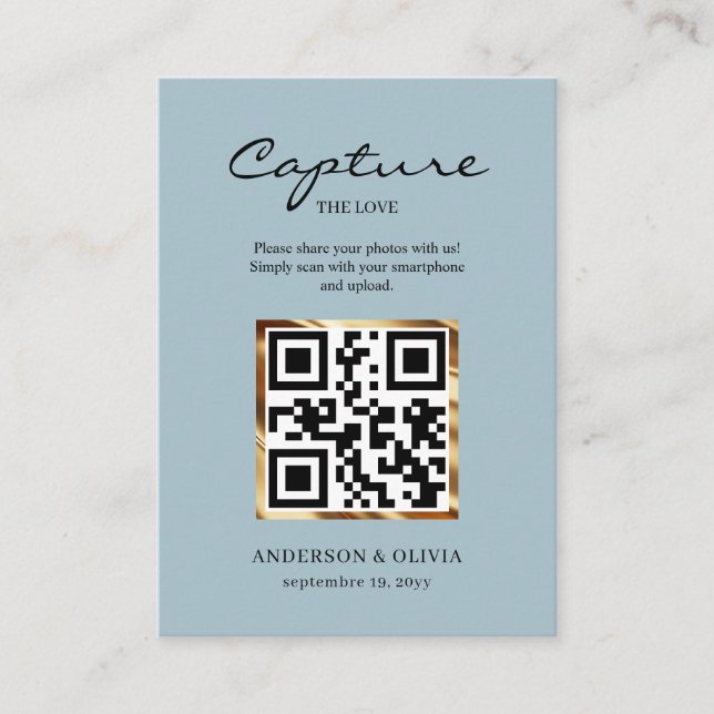 Share Wedding-Fotos mit QR-Code-Umschließungskarte Begleitkarte (Vorderseite)
