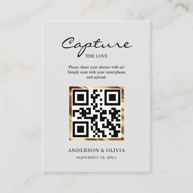 Share Wedding-Fotos mit QR-Code-Umschließungskarte Begleitkarte (Vorderseite)