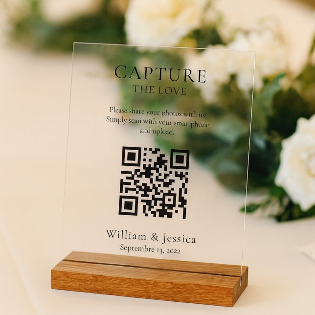 Share Wedding Photos With QR Code Acrylschild (Von Creator hochgeladen)
