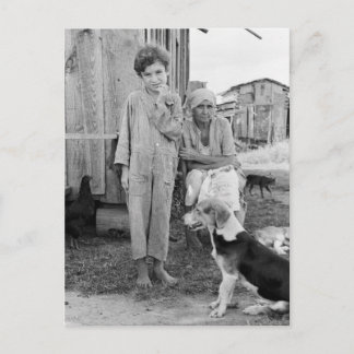 Sharecropper Family with Hound Dog, 1935 Postkarte