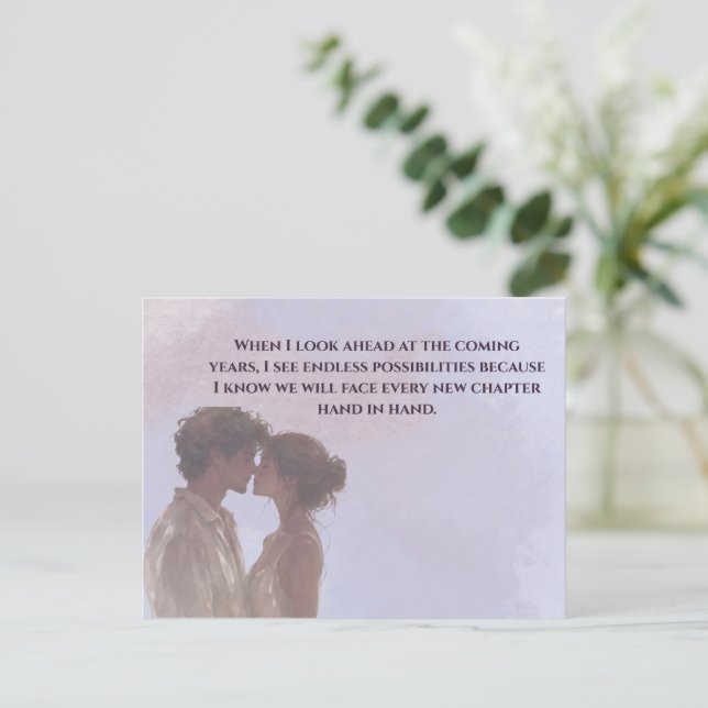 Shared Future & Growth Love Quote Postcard | Build Postkarte (Stehend Vorderseite)