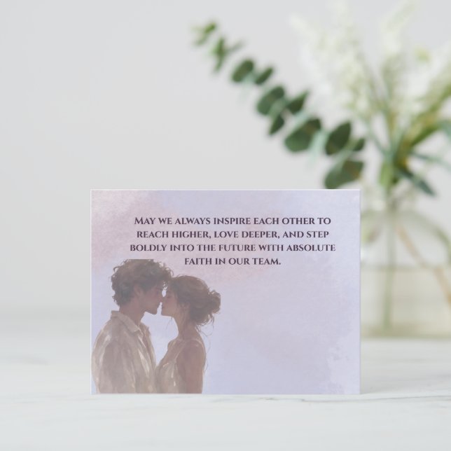 Shared Future & Growth Love Quote Postcard | Build Postkarte (Stehend Vorderseite)