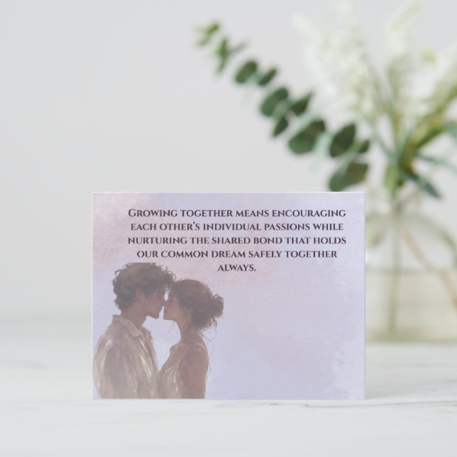 Shared Future & Growth Love Quote Postcard | Build Postkarte (Stehend Vorderseite)