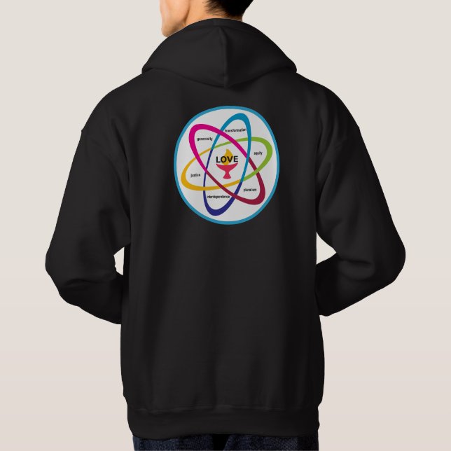 Shared Values Atom - Unitaristischer Universalist  Hoodie (Rückseite)
