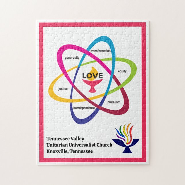 Shared Values Atom - Unitaristischer Universalist  Puzzle (Vertikal)