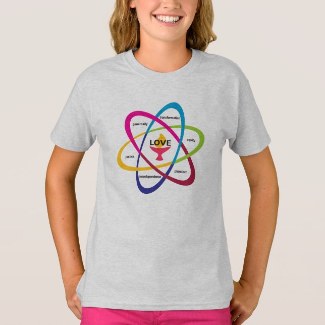 Shared Values Atom - Unitaristischer Universalist  T-Shirt (Vorderseite)
