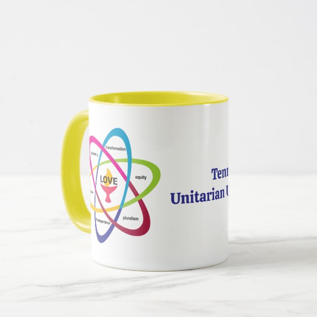 Shared Values Atom - Unitaristischer Universalist  Tasse (Vorderseite Links)