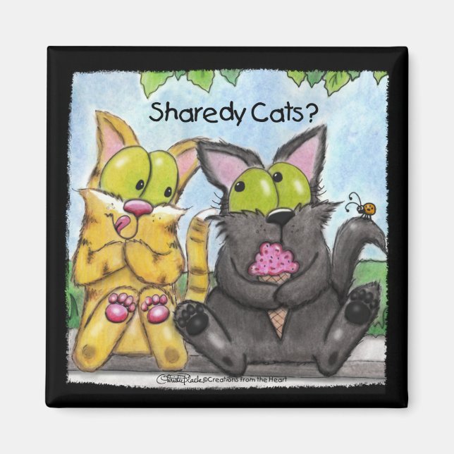 Sharedy Cats - Albern und Tig Magnet (Vorne)