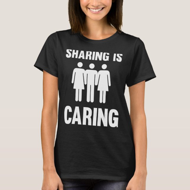 Sharing ist Gekümmert Polyamory Throuple Poly Swin T-Shirt (Vorderseite)