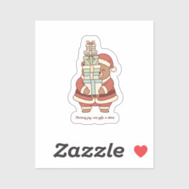 Sharing Joy Christmas Sticker | Cute Santa Gift