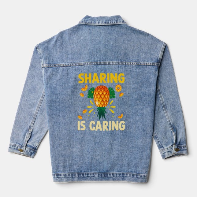 Sharing 's Kümmern Upside Down Ananas Swinger Jeansjacke (Rückseite)