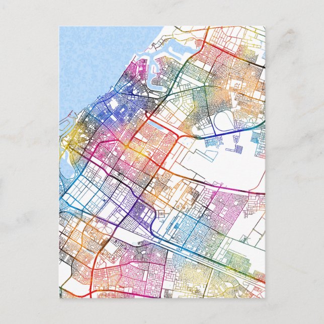 Sharjah United Arab Emirates City Map Postkarte (Vorderseite)