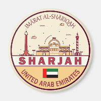 Sharjah United Arab Emirates City Skyline Emblem