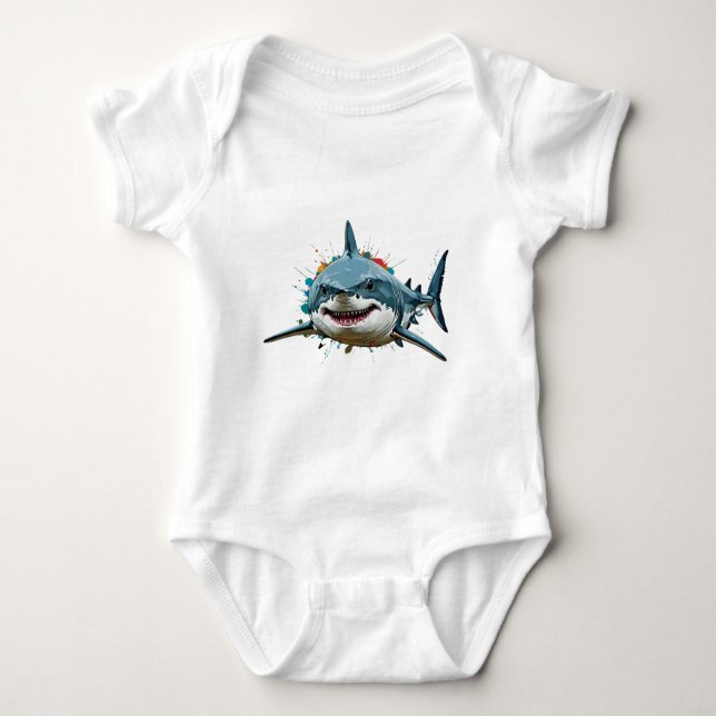 Shark ai art baby strampler (Vorderseite)