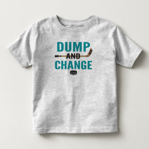 Shark Aquamarin Blue Dump and Change Hockey Kleinkind T-shirt