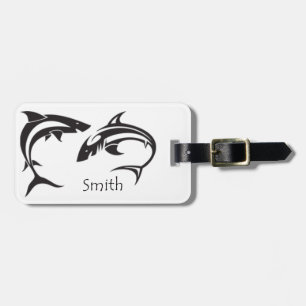 Shark Art Personalisiert Name Gepäckanhänger