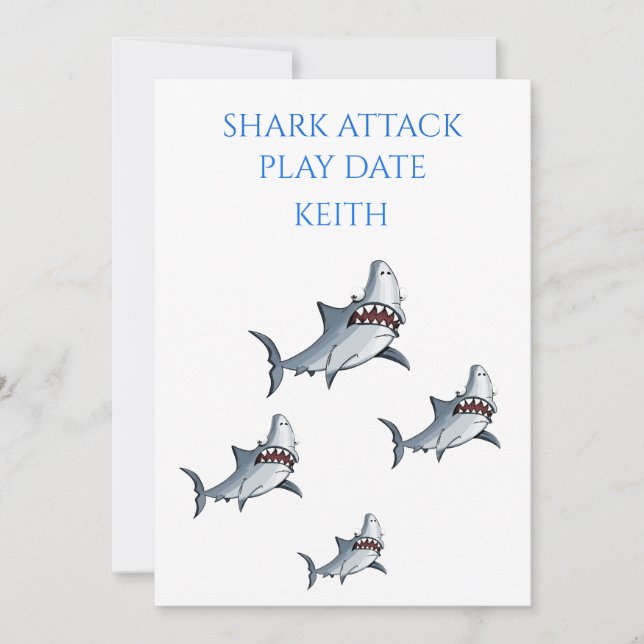 "SHARK ATTACK" SPIELDATUM EINLADUNG (Vorderseite)