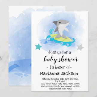 Shark Baby Shower Einladung